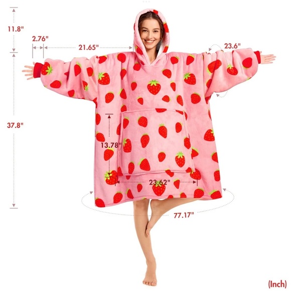 Narecte Blanket Hoodie Premium Sherpa Fleece Oversized With Giant Pocket - Picture 3 of 4